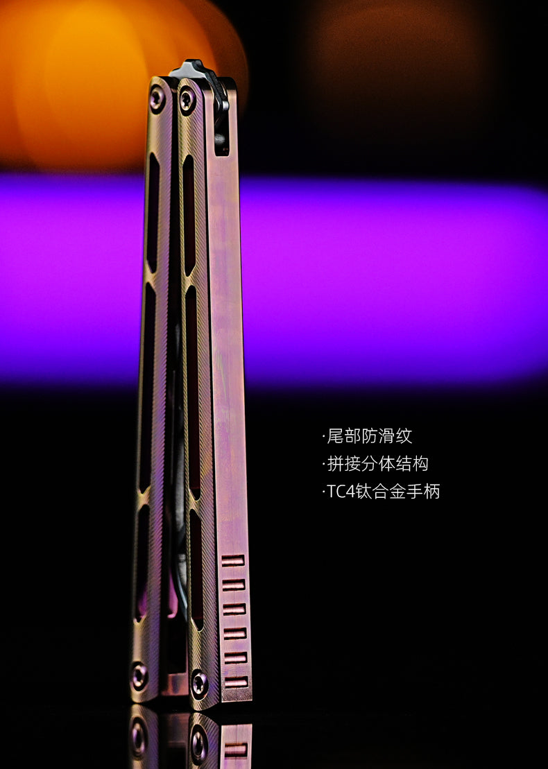 ARMED SHARK Tsunami Clone Titanium alloy handle stainless steel Trainer blade Bushing