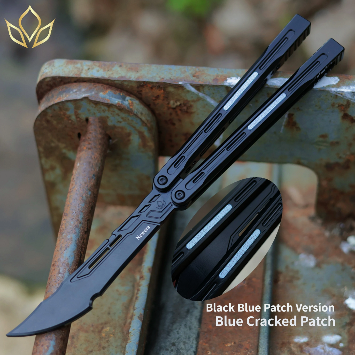 Newera JHong Original Balisong 7075 Aluminum TC4 Titanium Alloy Patch Handle 7075 Aluminum Blade Trainer Bushing