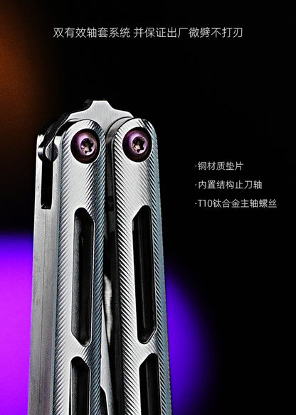ARMED SHARK Tsunami Clone Titanium alloy handle stainless steel Trainer blade Bushing