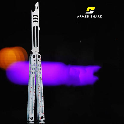 ARMED SHARK Steel Madko Balisong Clone 3cr13 Stainless Steel Handle Stainless Steel Blade Bushings