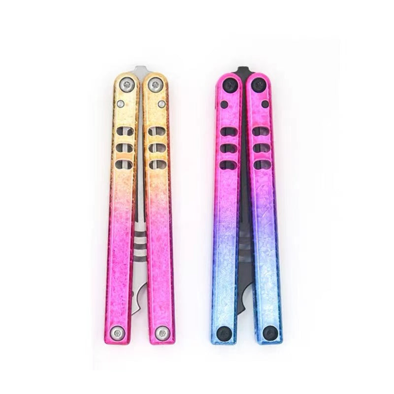 Armed Shark Mini Mako Balisong Clone 6061 Aviation Aluminum Handle 5CR15 Stainless Steel Trainer Blade