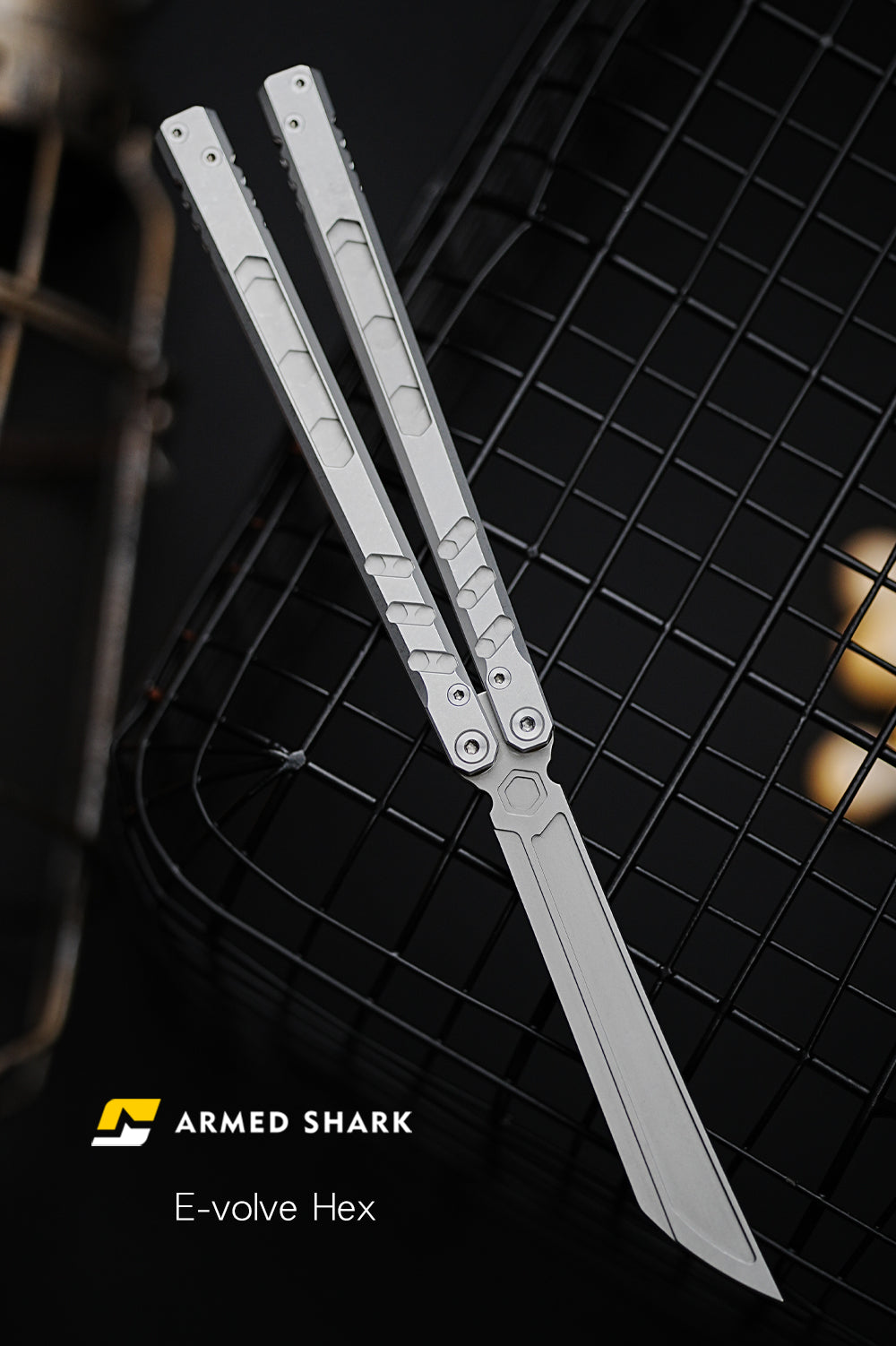 ARMED SHARK E-volve Hex Balisong Clone 7075 Aluminum Alloy Handle 440c Stainless Steel Blade Bushing