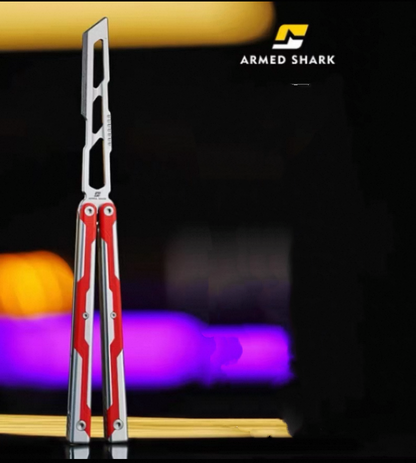 Armed Shark Ajax V1/V2 Balisong Clone Seven Series Aluminum Alloy+G10 Patch/All Aluminum  Handle Stainless Steel Trainer Blade Bushing Balisong