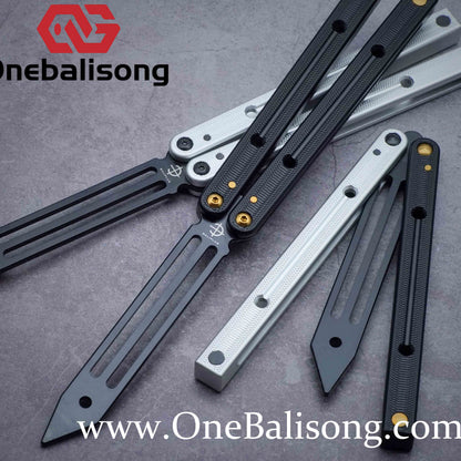 Baliplus Squidtrainer V4 Balisong Clone 7075 Aluminum Alloy Handle Stainless Steel Blade Bushing