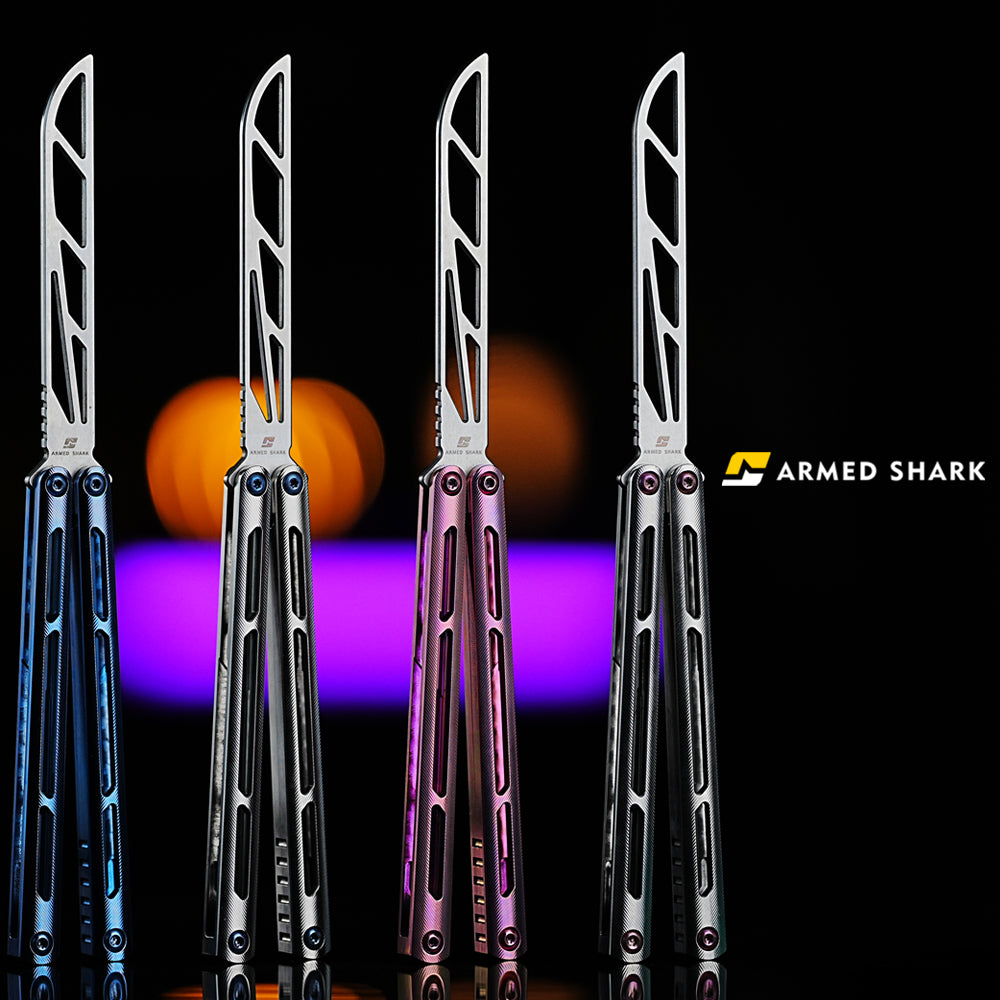 ARMED SHARK Tsunami Clone Titanium alloy handle stainless steel Trainer blade Bushing