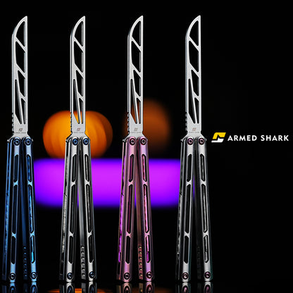 ARMED SHARK Tsunami Clone Titanium alloy handle stainless steel Trainer blade Bushing