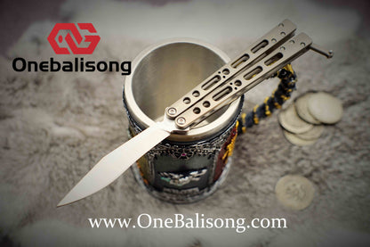 theone EX10 clone Titanium alloy-handle stainless steel blade Sandwich structure