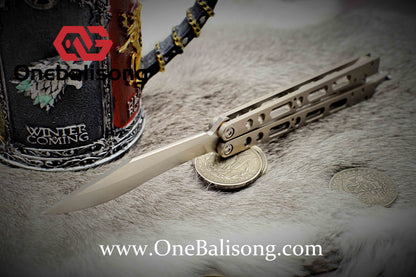 theone EX10 clone Titanium alloy-handle stainless steel blade Sandwich structure