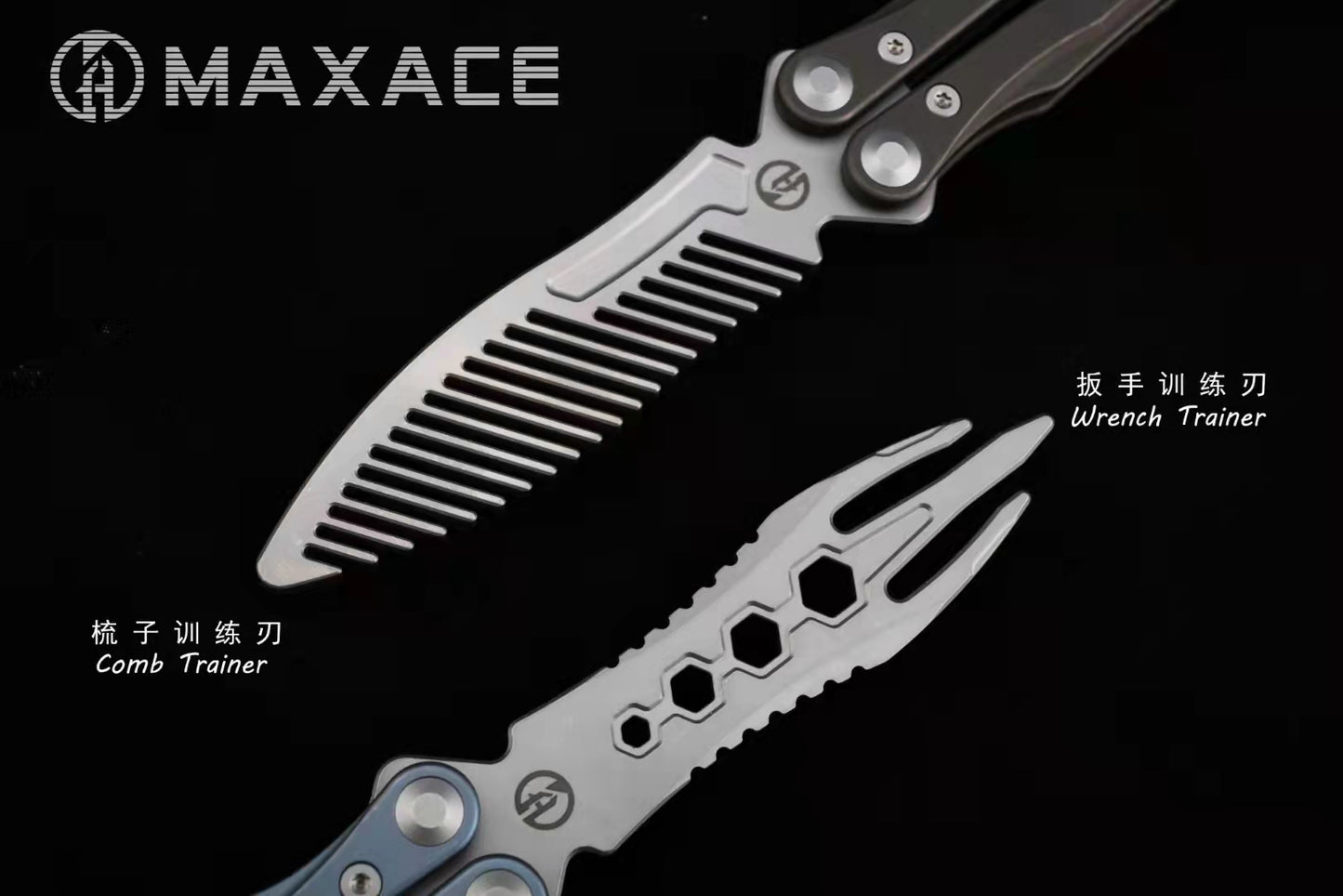 Maxaceknife Loran 2 comb trainer Titanium handle butterfly trainer