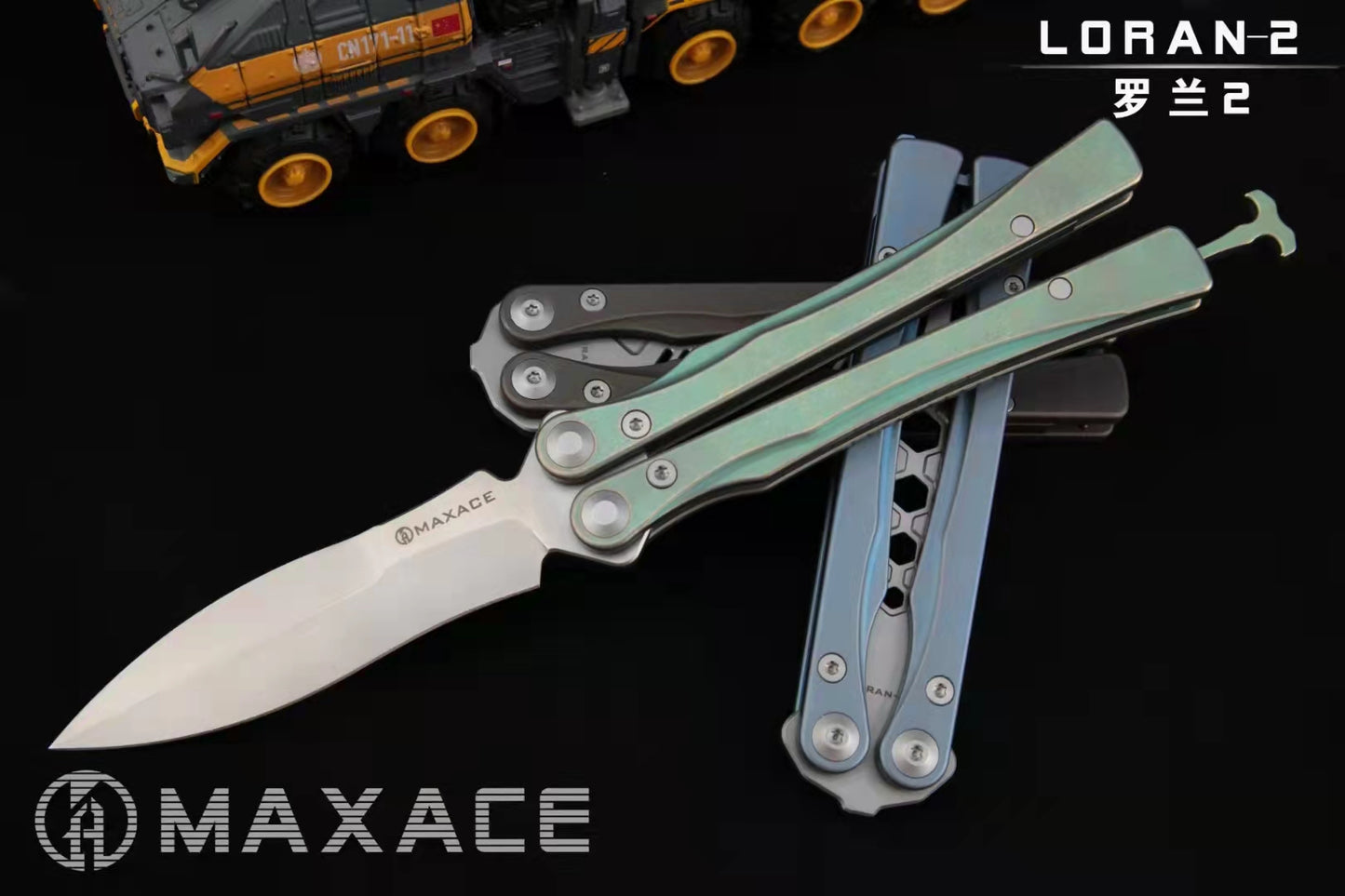 Maxaceknife Loran 2 comb trainer Titanium handle butterfly trainer