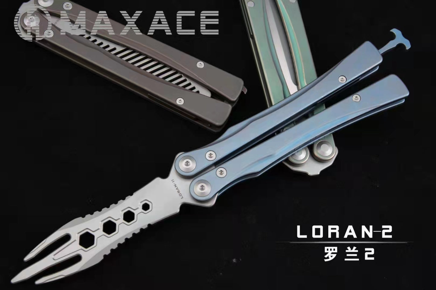 Maxaceknife Loran 2 comb trainer Titanium handle butterfly trainer