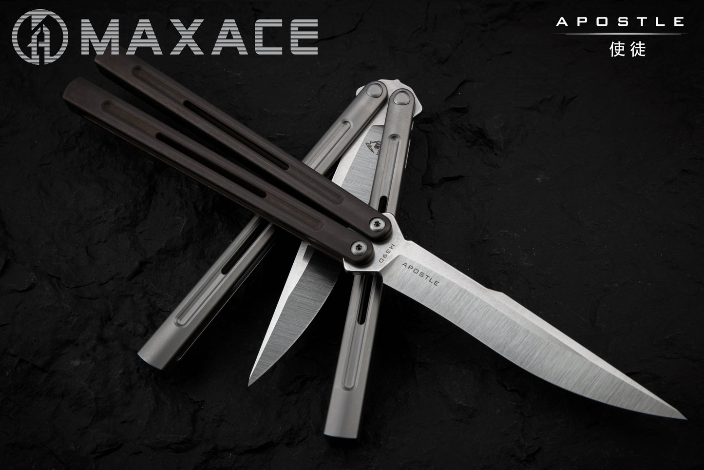 Maxace Apostle 2.0 M390 Steel Blade Integral Titanium Handles Pinless