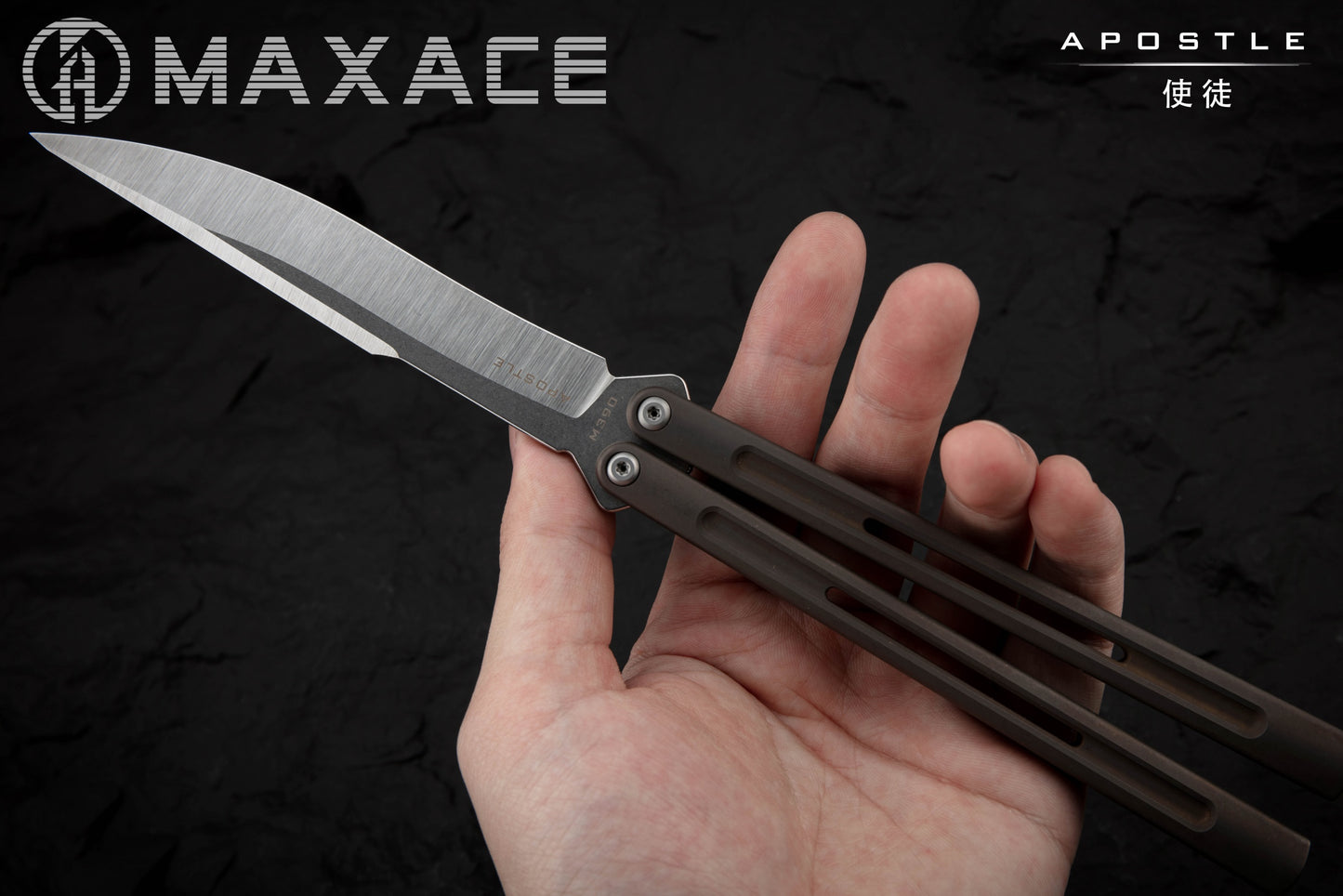 Maxace Apostle 2.0 M390 Steel Blade Integral Titanium Handles Pinless