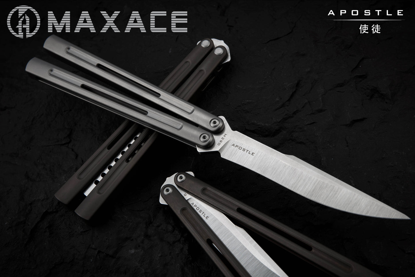 Maxace Apostle 2.0 M390 Steel Blade Integral Titanium Handles Pinless