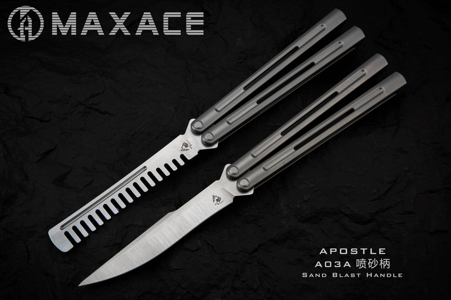 Maxace Apostle 2.0 M390 Steel Blade Integral Titanium Handles Pinless