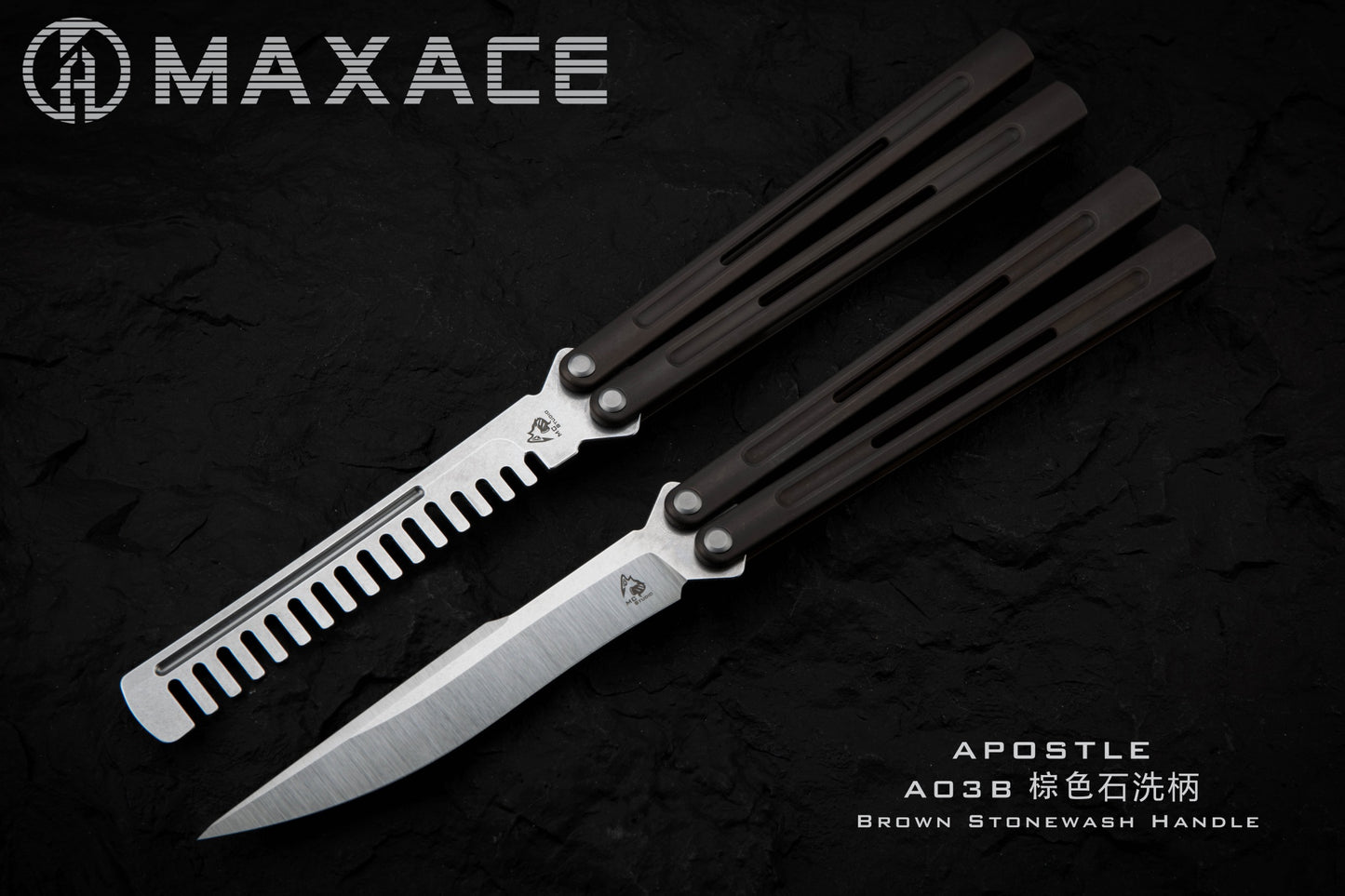 Maxace Apostle 2.0 M390 Steel Blade Integral Titanium Handles Pinless