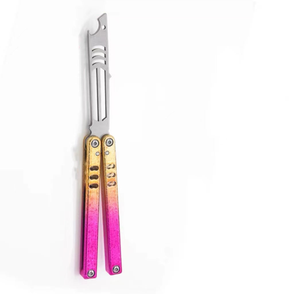Armed Shark Mini Mako Balisong Clone 6061 Aviation Aluminum Handle 5CR15 Stainless Steel Trainer Blade