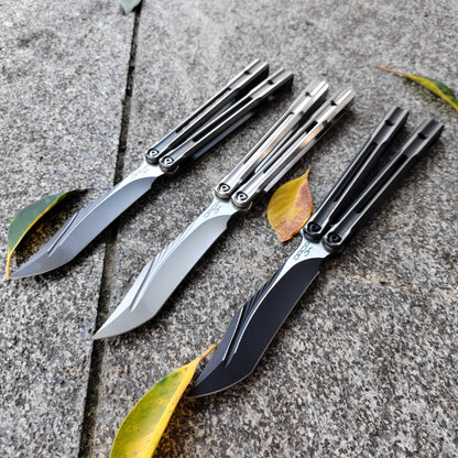 Baliplus Orca V2 Balisong Clone Flying Butterfly Clone Titanium Alloy Handle Stainless Steel Blade