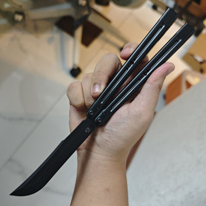 HR Killer Balisong  Seven series aluminum Handle 14c28n/vg10 Blade integrated+traditional shaft sleeve
