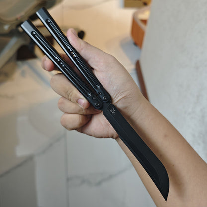 HR Killer Balisong  Seven series aluminum Handle 14c28n/vg10 Blade integrated+traditional shaft sleeve