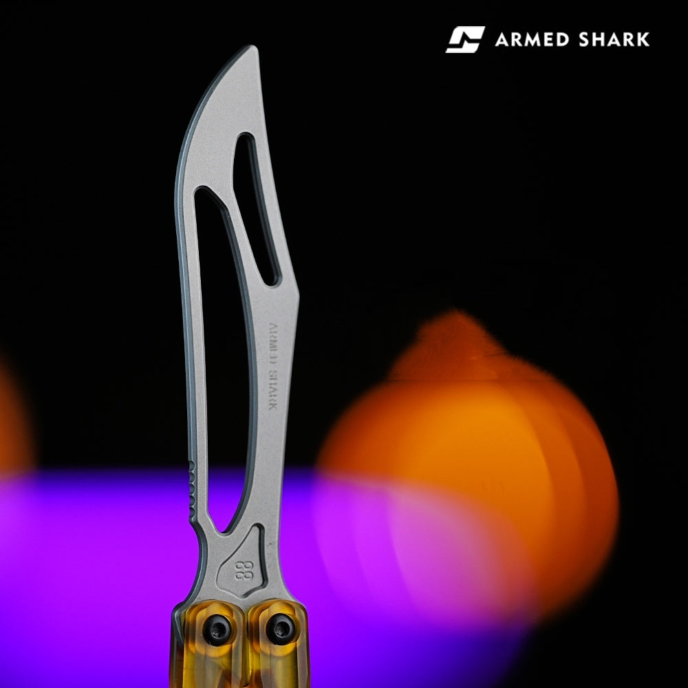 ARMED SHARK PEI Orca Balisong Clone Integrated Handle Made Of PEI Material TC4 Titanium Alloy Blade Bushing