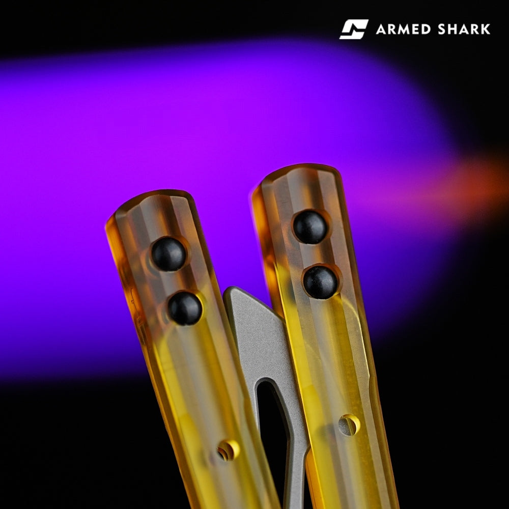ARMED SHARK PEI Orca Balisong Clone Integrated Handle Made Of PEI Material TC4 Titanium Alloy Blade Bushing
