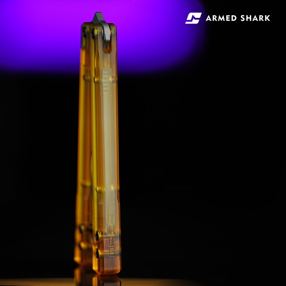ARMED SHARK PEI Orca Balisong Clone Integrated Handle Made Of PEI Material TC4 Titanium Alloy Blade Bushing