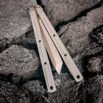 Baliplus Kraken Balisong Glossy clone Tanto/Bowie/Weekawk  live/Fake Blade Channel 7075 Aluminum Glossy Handle Bushings 9cr18