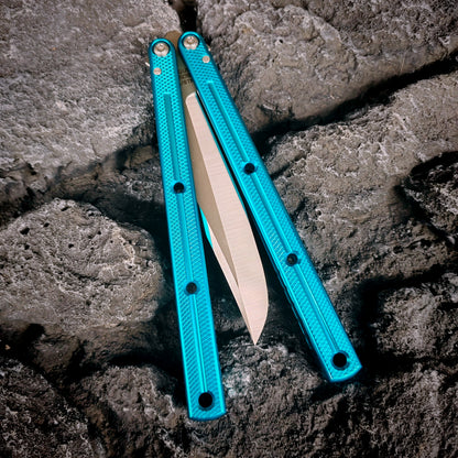 Baliplus Kraken Balisong Glossy clone Tanto/Bowie/Weekawk  live/Fake Blade Channel 7075 Aluminum Glossy Handle Bushings 9cr18