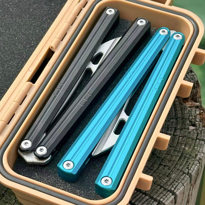 Flux V2 Original Balisong Aluminum Alloy Splicing Integrated Handle Stainless Steel Blade Bushing
