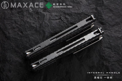 Maxace Obsidian Balisong Titanium Integrated Handle Bailu M390 Blade Integrated Structure Bushing