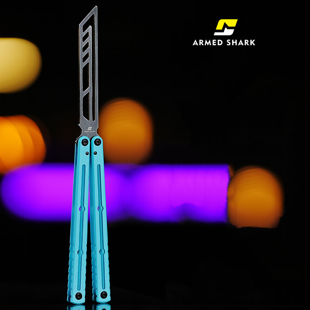 ARMED SHARK Steel Kraken V3 Balisong Clone 3CR13 Stainless Steel Handle Stainless Steel Blade Bushings