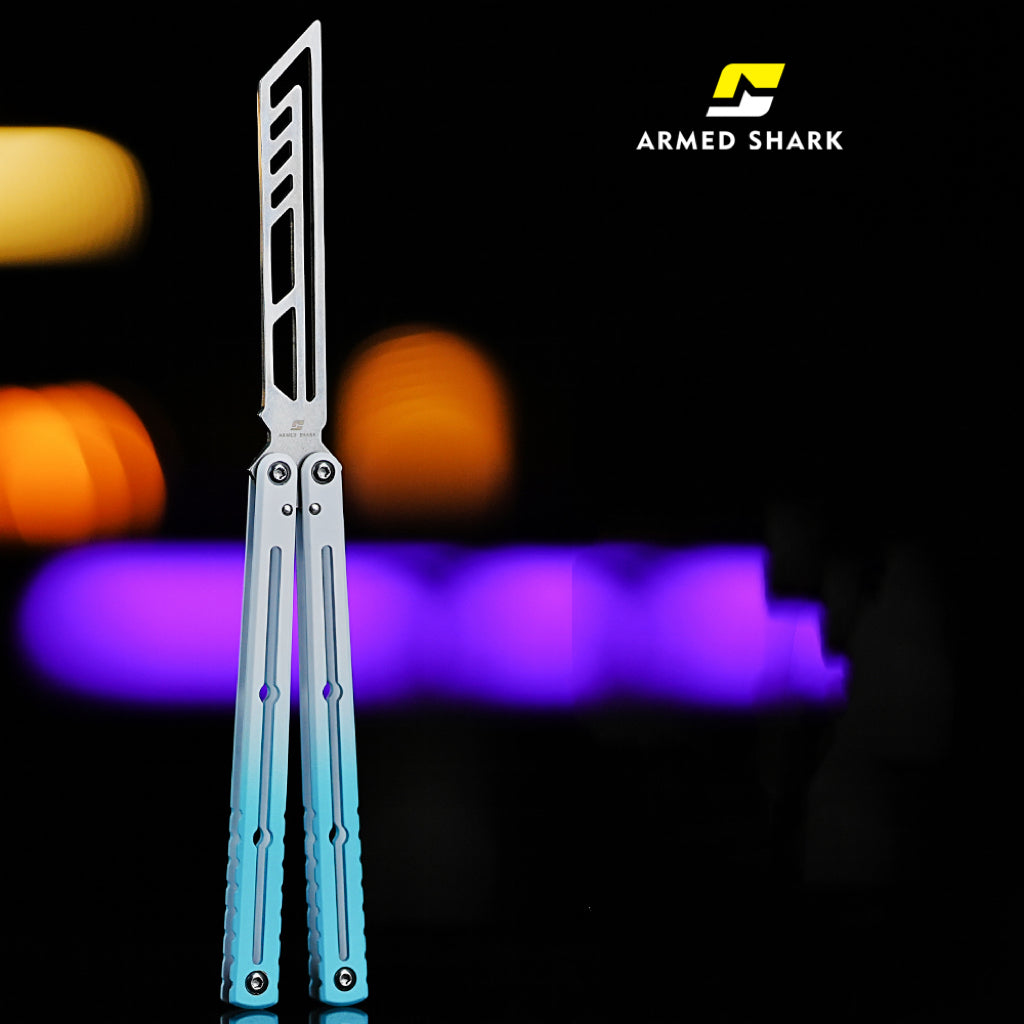 ARMED SHARK Steel Kraken V3 Balisong Clone 3CR13 Stainless Steel Handle Stainless Steel Blade Bushings