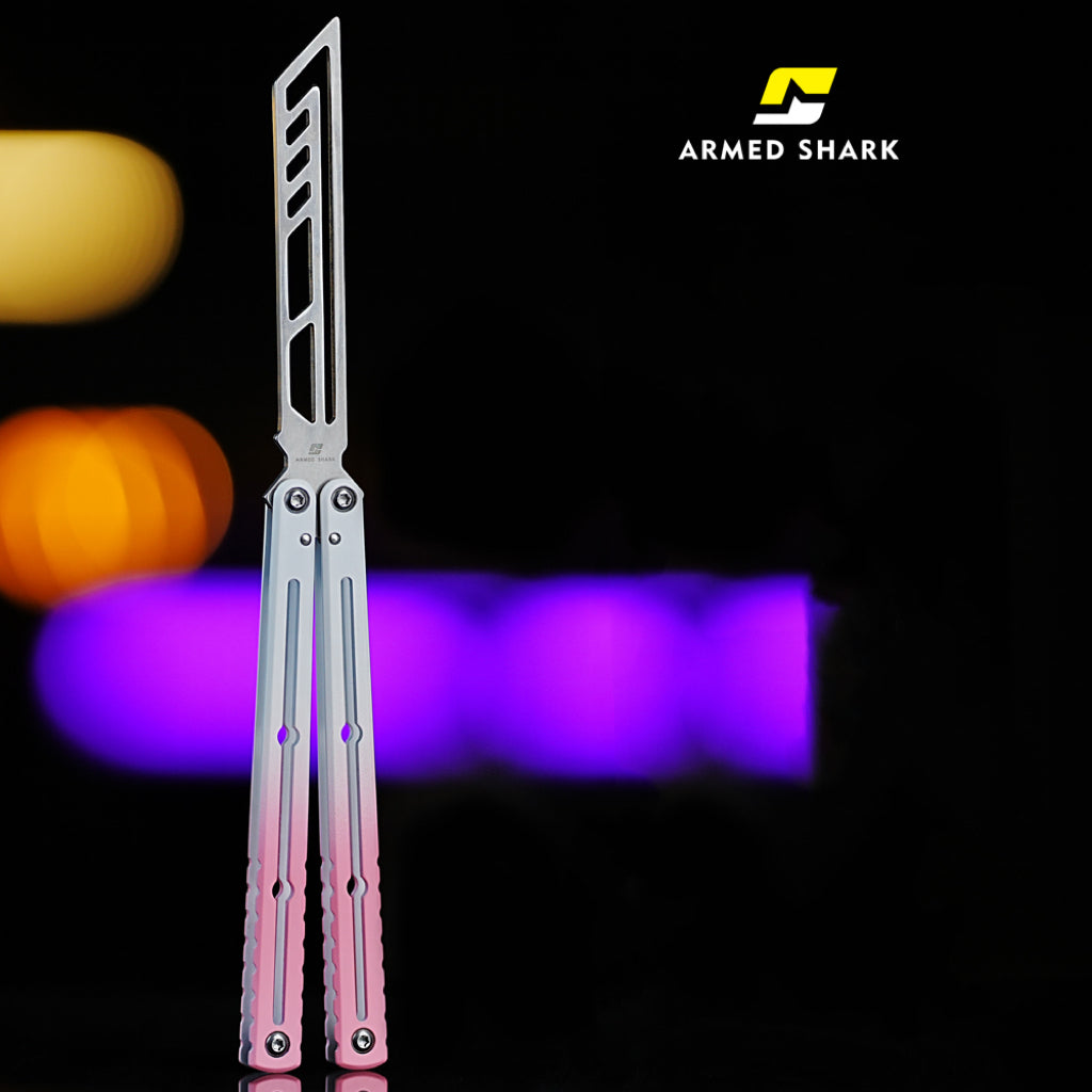 ARMED SHARK Steel Kraken V3 Balisong Clone 3CR13 Stainless Steel Handle Stainless Steel Blade Bushings