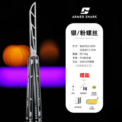 ARMED SHARK Tsunami Clone Titanium alloy handle stainless steel Trainer blade Bushing