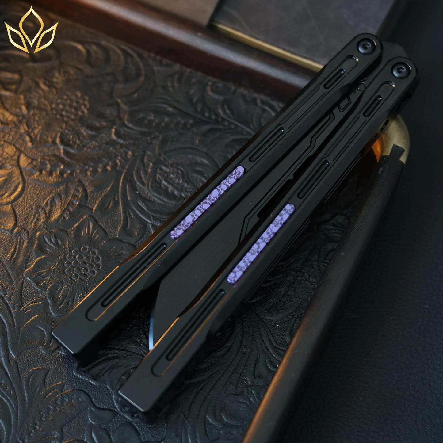 Newera JHong Original Balisong 7075 Aluminum TC4 Titanium Alloy Patch Handle 7075 Aluminum Blade Trainer Bushing