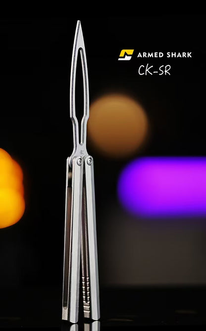 Armed Shark CK Balisong Clone TC4 titanium Alloy Handle 440C stainless steel Blade