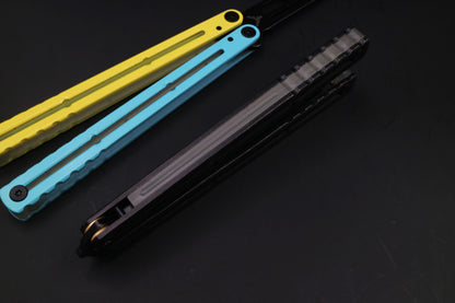 YY Noctilucent Steel Kraken Balisong Clone  Stainless Steel Handle Stainless Steel Blade Bushings