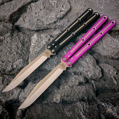 Baliplus 7075 Glossy Bright Slot Kraken V3 Aluminum Balisong Stainless Steel Blade Clone Bushing