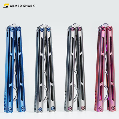 ARMED SHARK Tsunami Clone Titanium alloy handle stainless steel Trainer blade Bushing