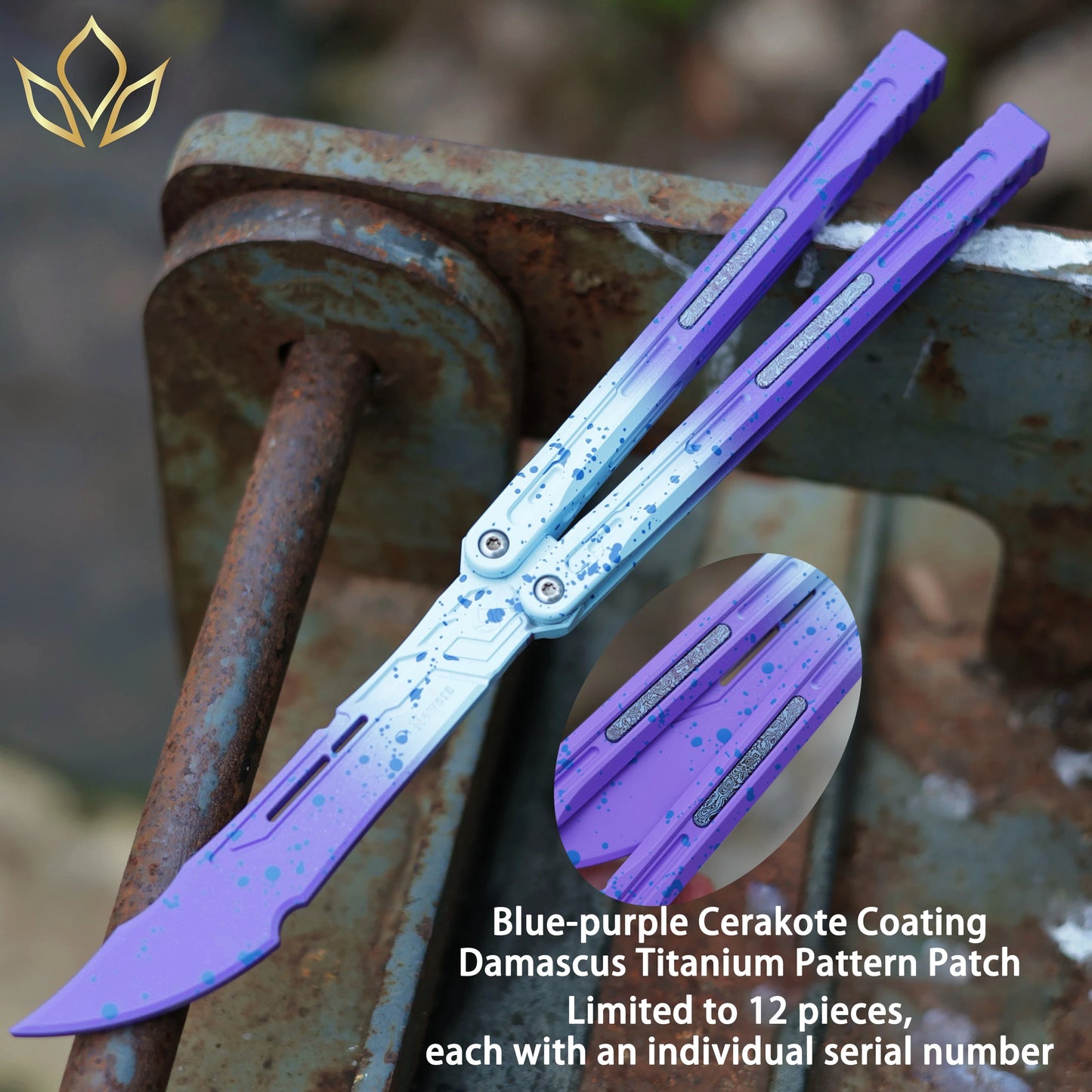 Newera JHong Original Balisong 7075 Aluminum TC4 Titanium Alloy Patch Handle 7075 Aluminum Blade Trainer Bushing