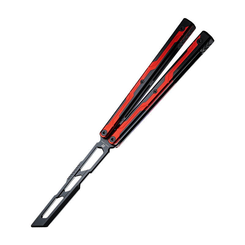Armed Shark Ajax Balisong Clone Seven Series Aluminum Alloy G10 Patch Handle Stainless Steel Trainer Blade Bushing Balisong