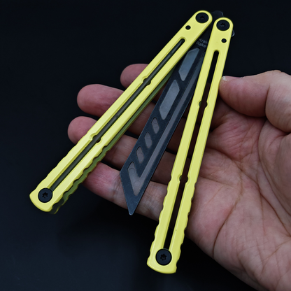 YY Noctilucent Steel Kraken Balisong Clone  Stainless Steel Handle Stainless Steel Blade Bushings