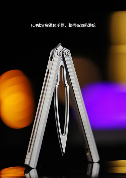 Armed Shark CK Balisong Clone TC4 titanium Alloy Handle 440C stainless steel Blade