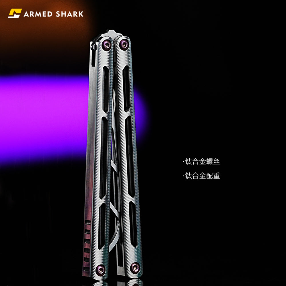 ARMED SHARK Tsunami Clone Titanium alloy handle stainless steel Trainer blade Bushing