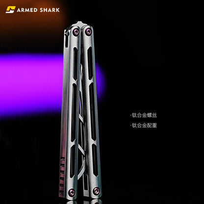 ARMED SHARK Tsunami Clone Titanium alloy handle stainless steel Trainer blade Bushing