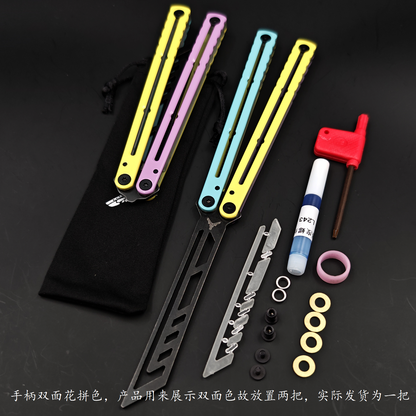 YY Noctilucent Steel Kraken Balisong Clone  Stainless Steel Handle Stainless Steel Blade Bushings