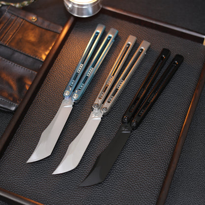Baliplus Medusa Clone Balisong TC4 Titanium Alloy Handle VG10 Stainless Steel Blade Bushing