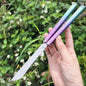 Baliplus Gaboon Balisong Clone Titanium Alloy Handle 14C28N Stainless Steel Blade Sandwich Structure