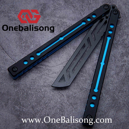 Baliplus Nautilus V1 Balisong Clone Aluminum Alloy G10 Patch Handle Stainless Steel Blade Bushing